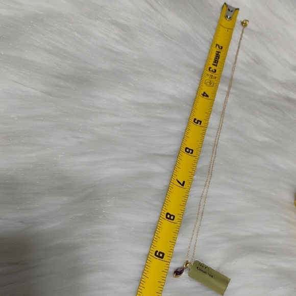 New 14k Solid Gold Color Changing Alexandrite Pendant & Gold Tone 925 Chain - Picture 6 of 9